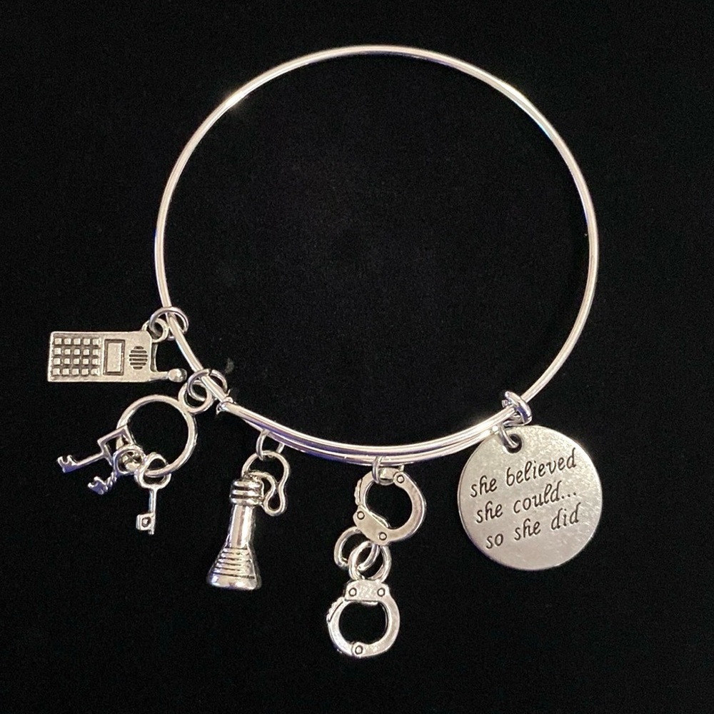 Corrections Officer Bracelet Charm Bangle Promotion Graduation Gift